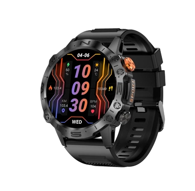 Armfit Dome Smartwatch For Men, AMOLED Always On Display Bluetooth Calling Waterproof Fitness Watches Compatible With Android iOS Black-0