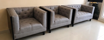 Elegant Grey Living Room Sofa Set (2+1+1)-1