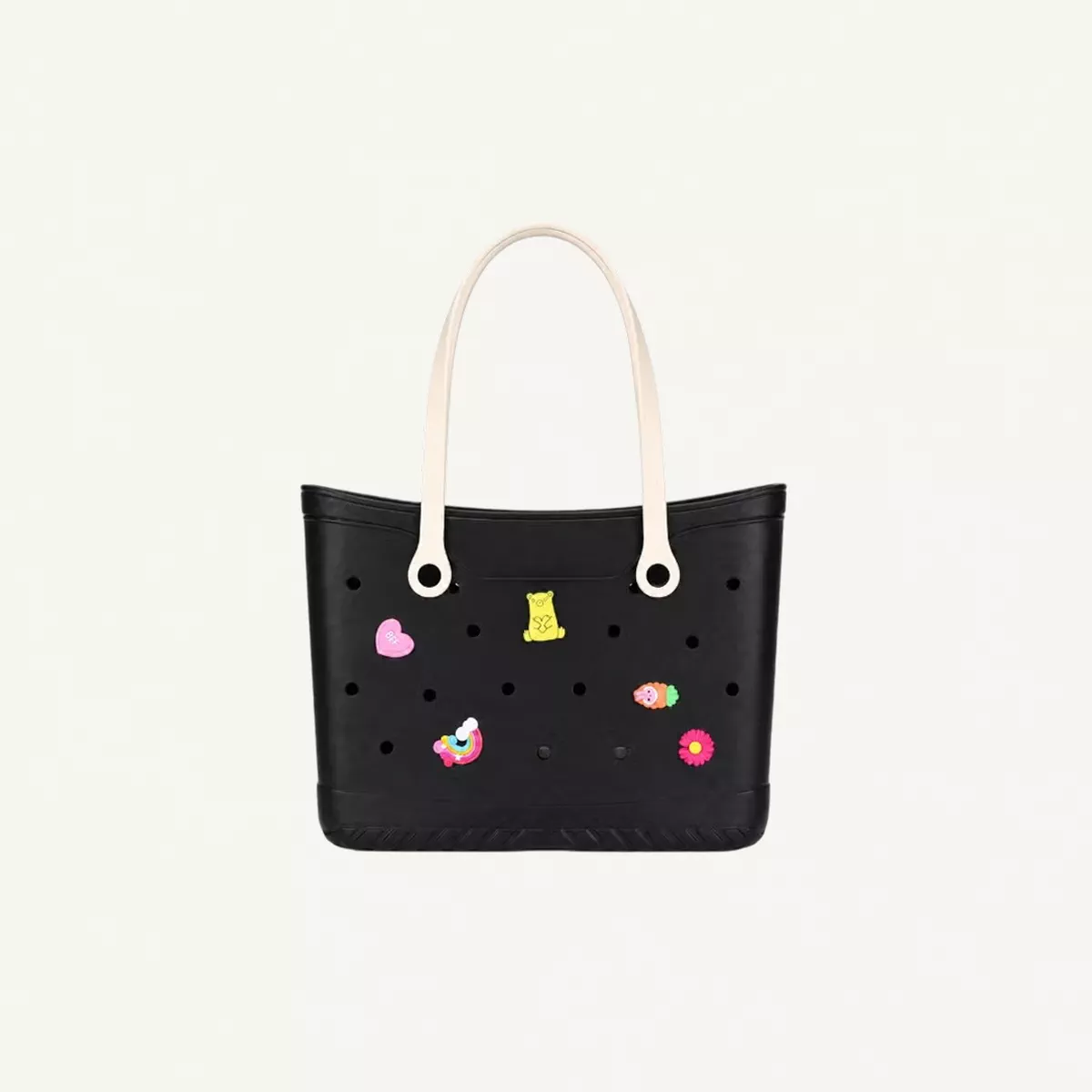 VELMORE 35×11×26cm cm EVA Rubber Beach Tote Bag with 5 Summer Charms | Waterproof, Durable & Easy-to-Clean | Spacious Summer Beach Bag for Women & Family