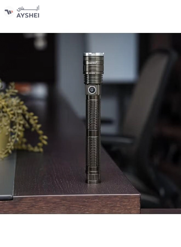 GEEPAS Zoomable LED Flashlight ,20W Laser High-Power LEDs, Perfect for Indoor and Outdoor Use, 10 Hours Continuous Working/ with Aluminum Alloy Housing, Type C Charging, Limited Lifetime Warranty
