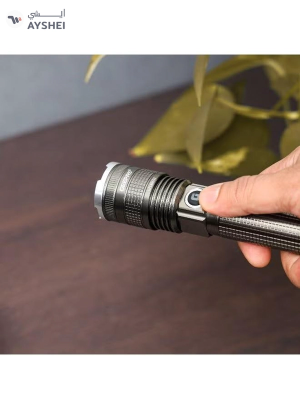 GEEPAS Zoomable LED Flashlight ,20W Laser High-Power LEDs, Perfect for Indoor and Outdoor Use, 10 Hours Continuous Working/ with Aluminum Alloy Housing, Type C Charging, Limited Lifetime Warranty