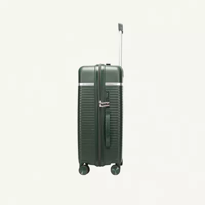 British Traveller 3-Piece Polypropylene Luggage Set | 20”, 24”, 28” Lightweight Suitcases with 360° Spinner Wheels, TSA Lock, Water & Scratch Resistant | Durable Hard Shell Trolley Bags with Telescopic Handle - Green-2
