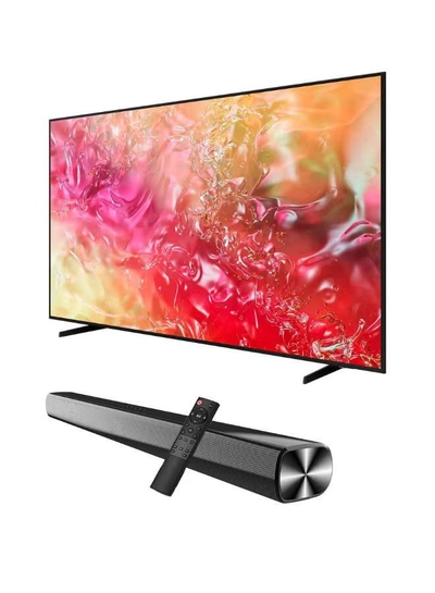Samsung 85-Inch Crystal UHD DU7000 4K Tizen OS Smart TV with HDR 10+, PurColor, Knox Security With 2.0 Channel Soundbar 30W, HDMI ARC, Bluetooth, USB, MP3, FM Station 85DU7000+SOUNDBAR Black-5