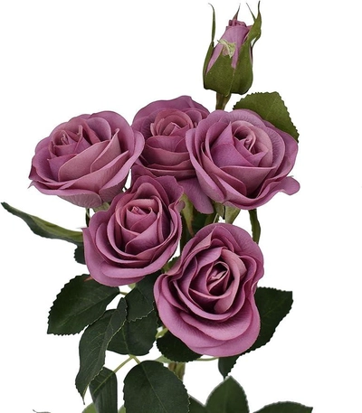 Yatai Purple Real Touch Rose Flowers Bridal Wedding Party Decor Bouquet Artificial Plants - Roses-2