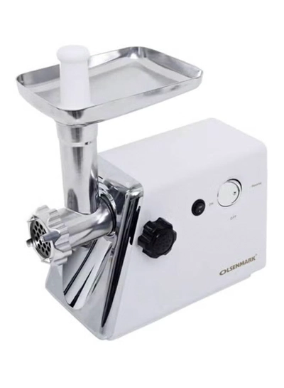  Olsenmark Meat Grinder with Stainless Steel Blades, Powerful Copper Motor, Reverse Function, Sausage, Kubbe & Food Pusher Attachments- Perfect for Grinding Ground Meat for Burgers, Sausages, Meatballs, and More 800 W OMMG2110 White/Silver-3