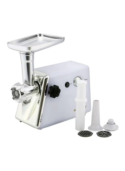  Olsenmark Meat Grinder with Stainless Steel Blades, Powerful Copper Motor, Reverse Function, Sausage, Kubbe & Food Pusher Attachments- Perfect for Grinding Ground Meat for Burgers, Sausages, Meatballs, and More 800 W OMMG2110 White/Silver-0