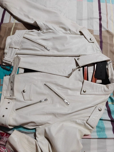 RUDY I EYE White Leather Biker Jacket-2