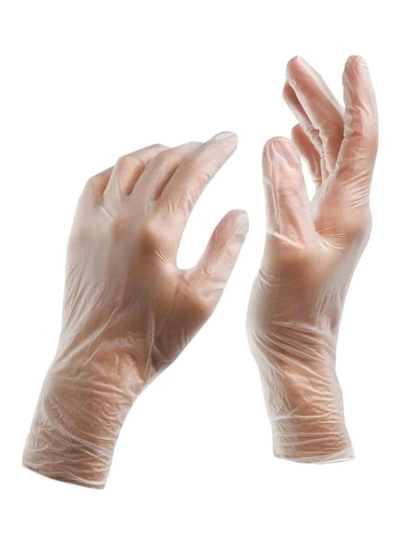 Falcon Vinyl Examination Medium Gloves Pack Of 100 Clear Clear-1