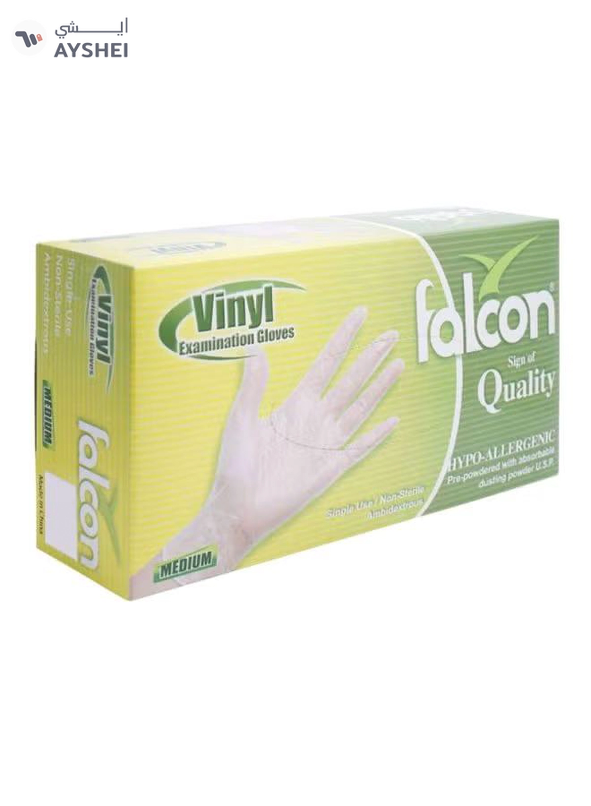 Falcon Vinyl Examination Medium Gloves Pack Of 100 Clear Clear-2-2