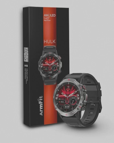 ARMFIT Hulk Smartwatch For Men, AMOLED Always On Display Bluetooth Calling Waterproof Fitness Watches Compatible With Android iOS Black-2
