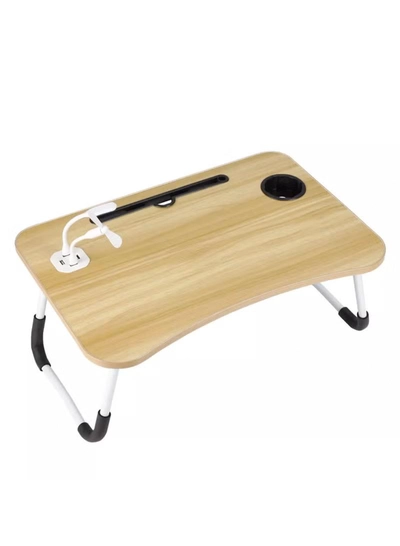 DubaiGallery Laptop Bed Desk, Portable Foldable Laptop Bed Table with USB Charge Port Storage Drawer and Cup Holder,Lap Desk Laptop Stand Tray Table Serving Tray for Eating, Reading and Working-0