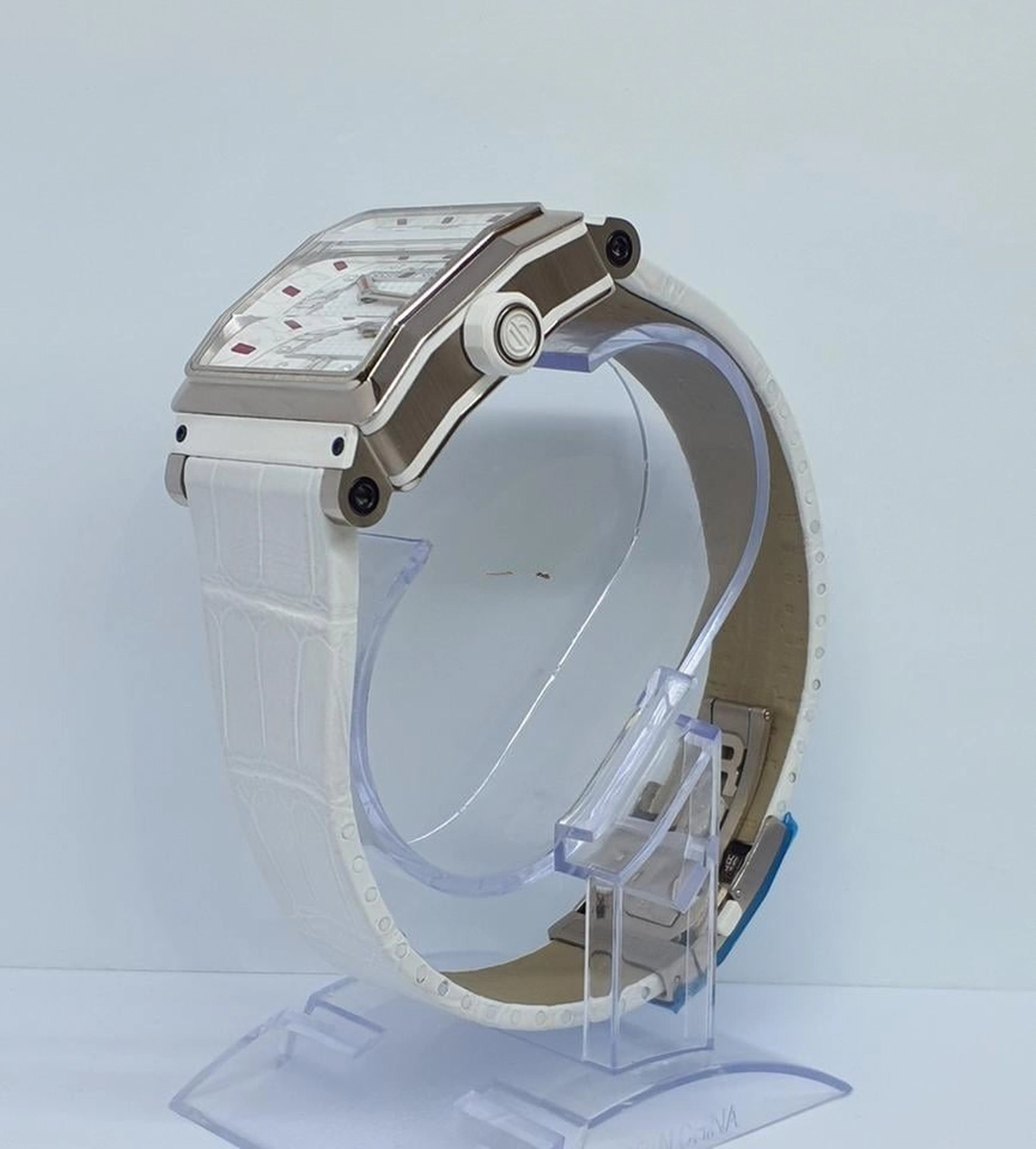 Roger Dubuis | King Square White Gold case with Leather Strap | Condition: New | Year of production 2002 (Approximation) | No original box | Original papers-4-4