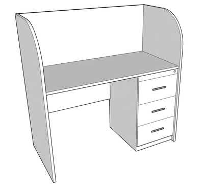 Priva Desk with Partition for Office & Study, Custom Made-3