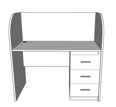 Priva Desk with Partition for Office & Study, Custom Made-0