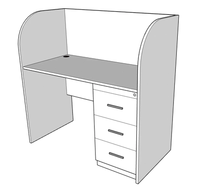 Priva Desk with Partition for Office & Study, Custom Made-2
