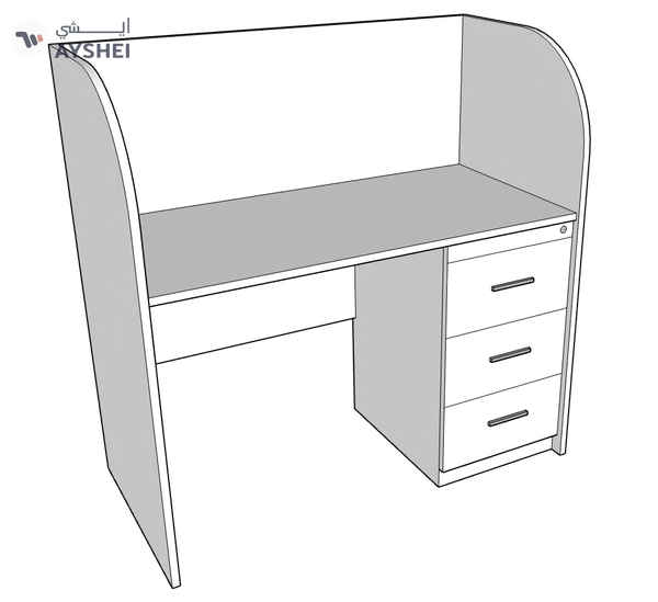 Priva Desk with Partition for Office & Study, Custom Made