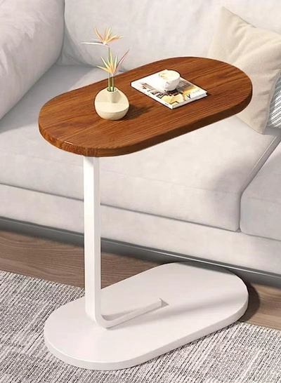 DubaiGallery Side table simple and modern corner sofa aesthetic standing table oval coffee table tea table wood floor design home furniture-0