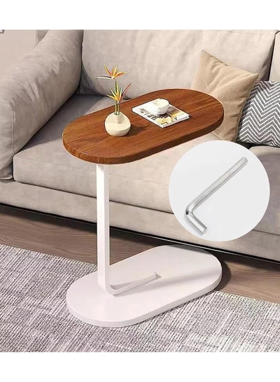 DubaiGallery Side table simple and modern corner sofa aesthetic standing table oval coffee table tea table wood floor design home furniture-1