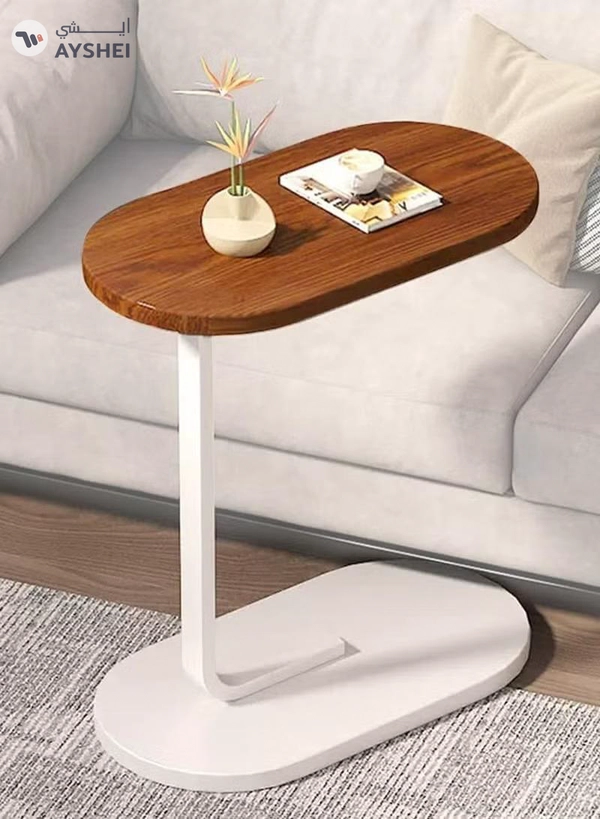 DubaiGallery Side table simple and modern corner sofa aesthetic standing table oval coffee table tea table wood floor design home furniture