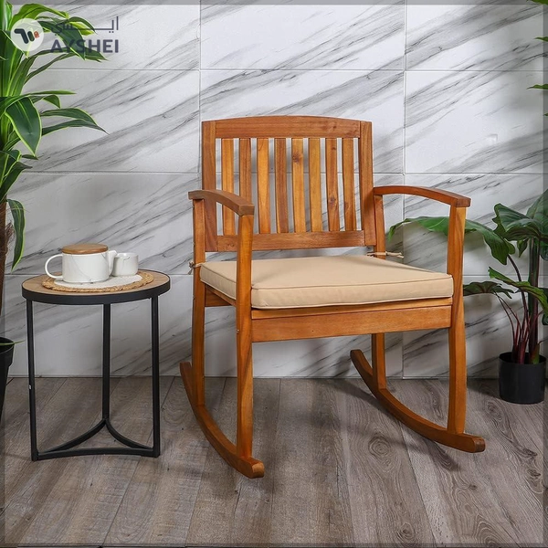 Yatai Decor Rocking Chair Modern Wooden Rocking Chair with Seating Cushions
