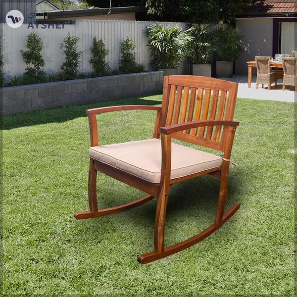 Yatai Decor Rocking Chair Modern Wooden Rocking Chair with Seating Cushions