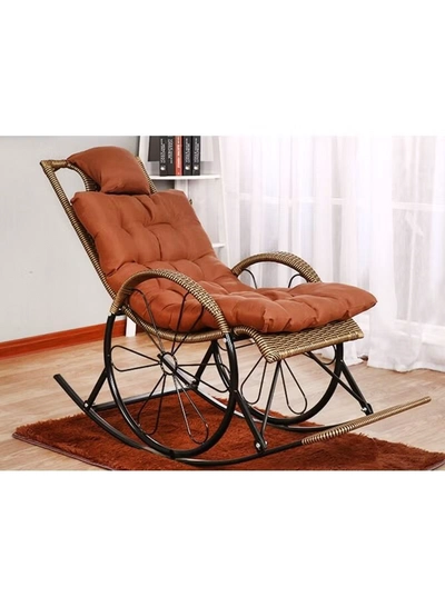 DubaiGallery Adult Rocking Chair Reclining Chair Leisure Rocking Chair Rocking Chair Leisure Chair Lazy Chair Rattan Chair On Balcony-1