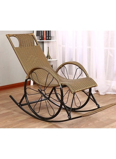 DubaiGallery Adult Rocking Chair Reclining Chair Leisure Rocking Chair Rocking Chair Leisure Chair Lazy Chair Rattan Chair On Balcony-2