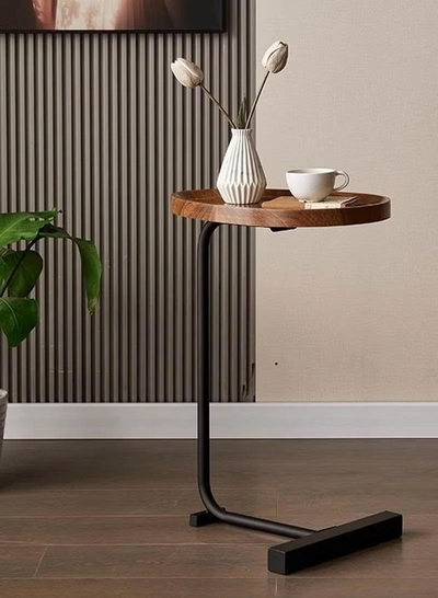 DubaiGallery Sofa Side End Table, Light Luxury Side Table Simple Corner Table Bedside Cabinet Metal Frame C Shaped Table for Sofa Bed Living Room Bedroom-3