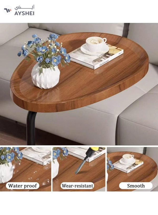 DubaiGallery Sofa Side End Table, Light Luxury Side Table Simple Corner Table Bedside Cabinet Metal Frame C Shaped Table for Sofa Bed Living Room Bedroom
