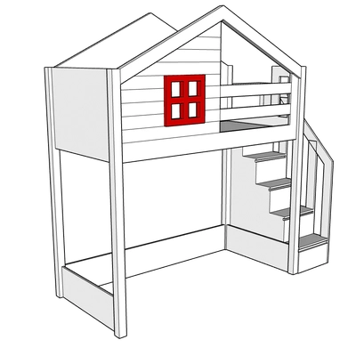Fazi House Loft Bed-3