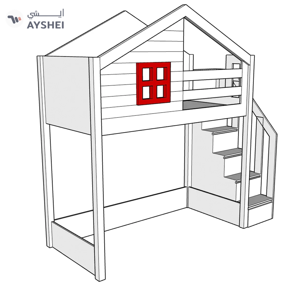Fazi House Loft Bed-3-3