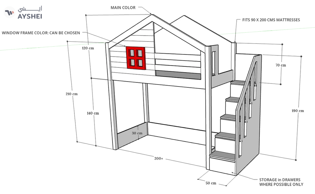 Fazi House Loft Bed-5-5
