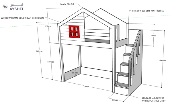 Fazi House Loft Bed