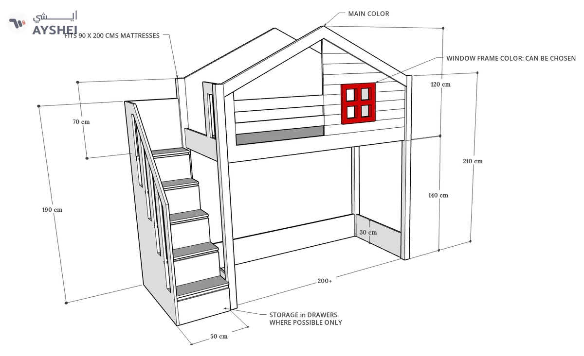 Fazi House Loft Bed-6-6