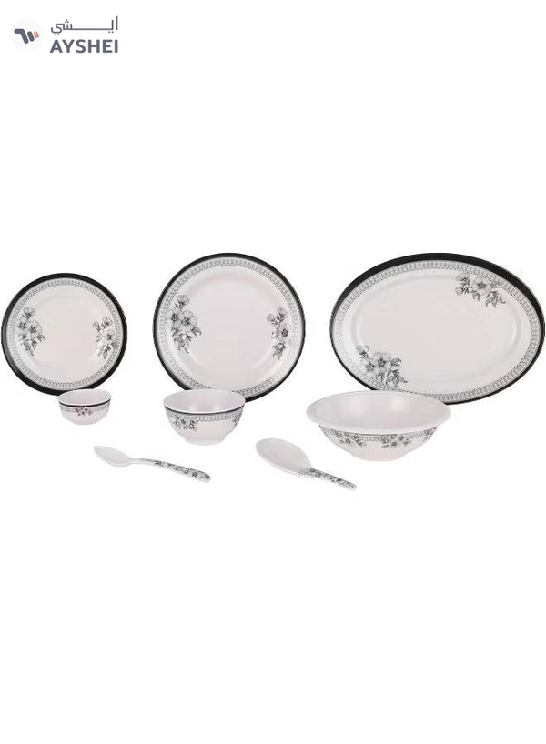 Delcasa 35 Piece Floral Beast Melamineware Dinner Set DC2461 Plates, Bowls, and Spoons
