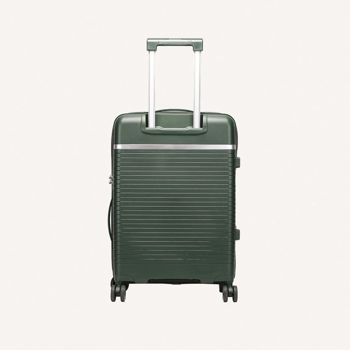 British Traveller 3-Piece Polypropylene Luggage Set | 20”, 24”, 28” Lightweight Suitcases with 360° Spinner Wheels, TSA Lock, Water & Scratch Resistant | Durable Hard Shell Trolley Bags with Telescopic Handle - Green-3-3