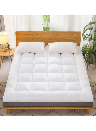 DubaiGallery Full Mattress Pad / Cotton Quilted Fitted Cooling Mattress Topper with Soft Snow Down Alternative Fill, Breathable Mattress Protector-1