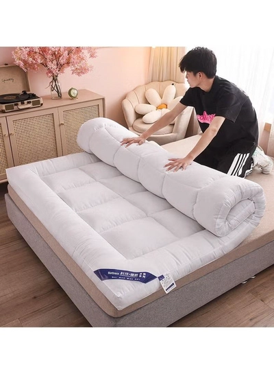 DubaiGallery Full Mattress Pad / Cotton Quilted Fitted Cooling Mattress Topper with Soft Snow Down Alternative Fill, Breathable Mattress Protector-2