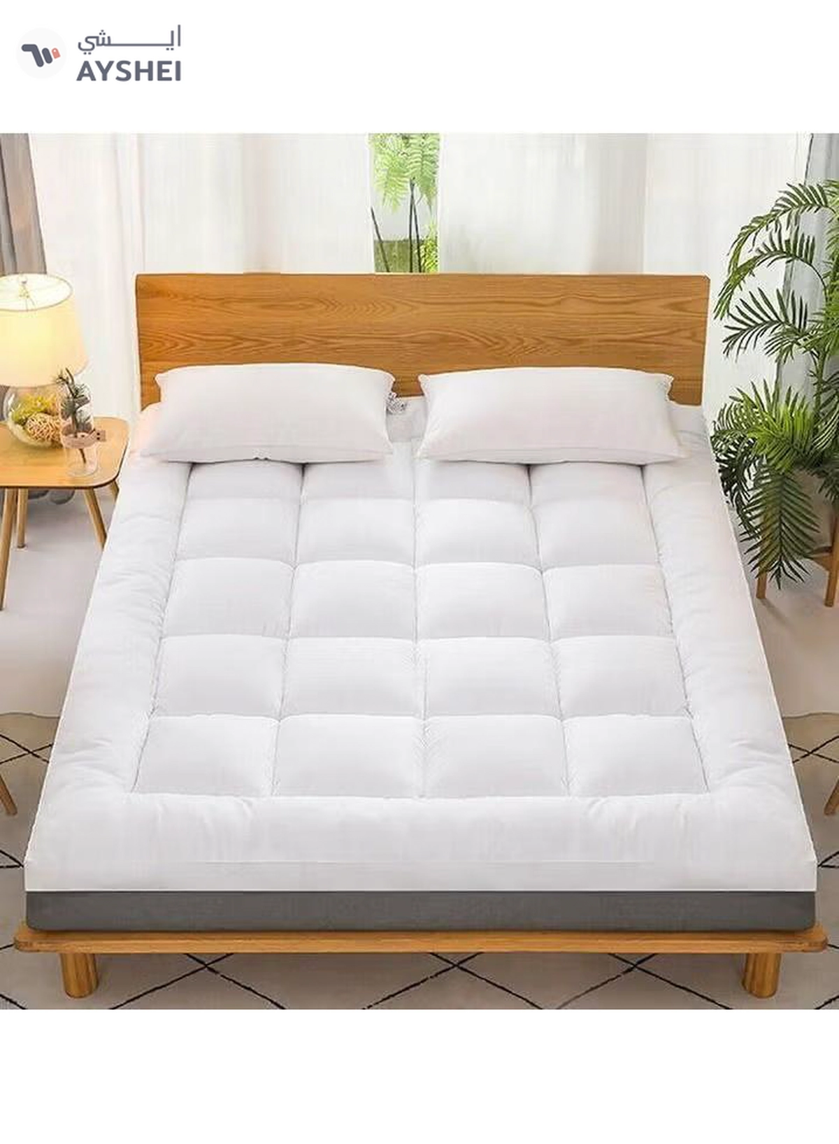 DubaiGallery Full Mattress Pad / Cotton Quilted Fitted Cooling Mattress Topper with Soft Snow Down Alternative Fill, Breathable Mattress Protector-1-1
