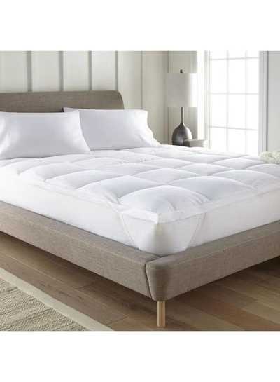 PENHALIGON'S Lux Mattress Topper 10 cm Microfiber Filing With Rubber Corner Edges Cotton White 200x200cm-0