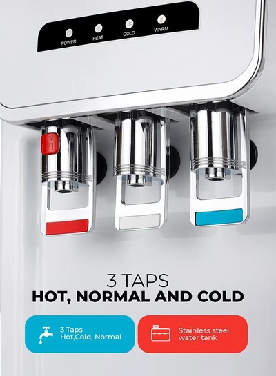 GEEPAS Hot and Cold Water Dispenser with Cabinet- GWD17025/ 3 Taps, Stainless Steel Tank/ Child Lock, Perfect for Home, School, Apartments, Office, etc./ White, 2 Year Warranty GWD17025 white-4