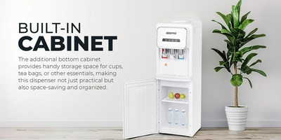 GEEPAS Hot and Cold Water Dispenser with Cabinet- GWD17025/ 3 Taps, Stainless Steel Tank/ Child Lock, Perfect for Home, School, Apartments, Office, etc./ White, 2 Year Warranty GWD17025 white-6