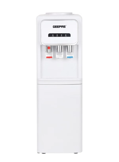 GEEPAS Hot and Cold Water Dispenser with Cabinet- GWD17025/ 3 Taps, Stainless Steel Tank/ Child Lock, Perfect for Home, School, Apartments, Office, etc./ White, 2 Year Warranty GWD17025 white-0
