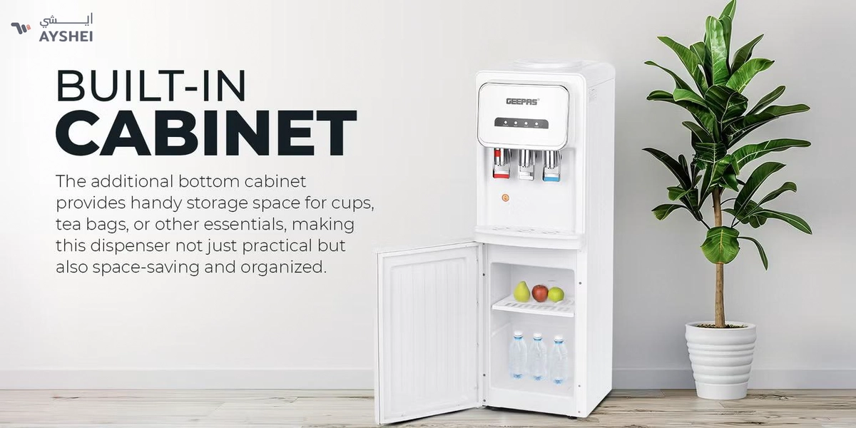GEEPAS Hot and Cold Water Dispenser with Cabinet- GWD17025/ 3 Taps, Stainless Steel Tank/ Child Lock, Perfect for Home, School, Apartments, Office, etc./ White, 2 Year Warranty GWD17025 white-6-6
