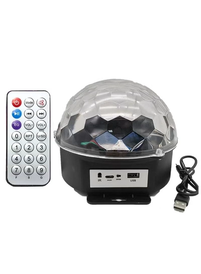 Yuwell Bluetooth Speaker Crystal Super LED Strobe Lamp Multi Color Changing Wireless Speaker With Party Dance Light Aux Input TF Card Music Player Magic Ball Crystal Lamp-1