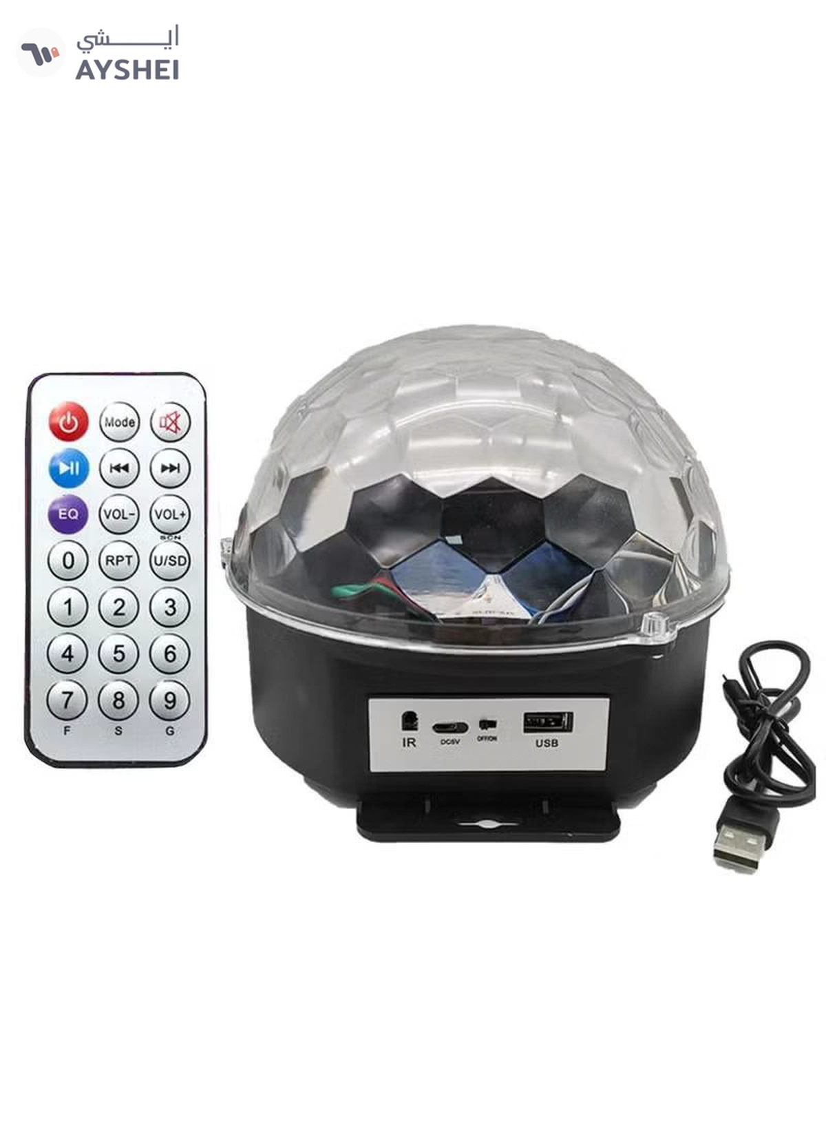 Yuwell Bluetooth Speaker Crystal Super LED Strobe Lamp Multi Color Changing Wireless Speaker With Party Dance Light Aux Input TF Card Music Player Magic Ball Crystal Lamp-1-1