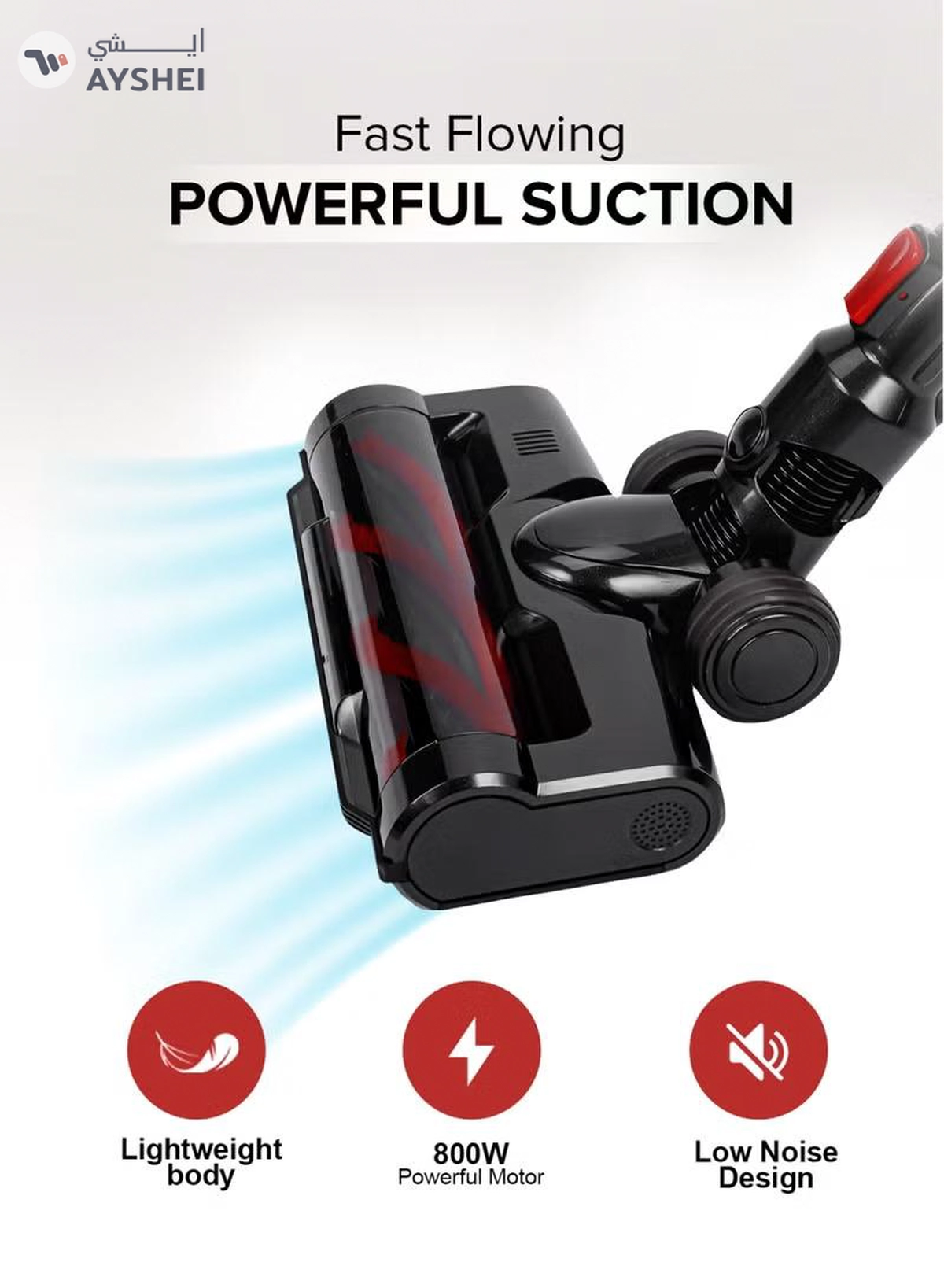 GEEPAS Stick and Handheld Vacuum Cleaner Cyclonic Filtration System, Plastic with HEPA Filter/ Perfect for Home, Office, Apartments/ Easy to Use Model, Low Noise Design/ 2 Years Warranty, Black and Red 0.5 L 800 W GVC19037 RED AND BLACK-2-2