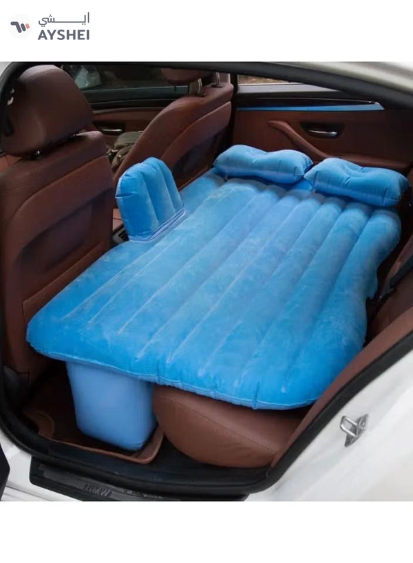 DubaiGallery Car Backseat Inflatable Air Mattress Bed with Moto Pump and Two Pillows for Traveling Sleep Rest