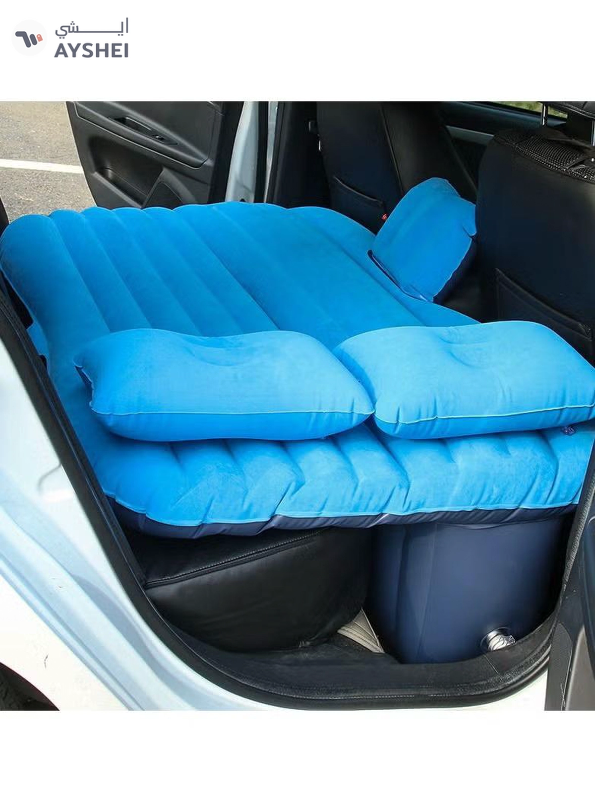 DubaiGallery Car Backseat Inflatable Air Mattress Bed with Moto Pump and Two Pillows for Traveling Sleep Rest-1-1
