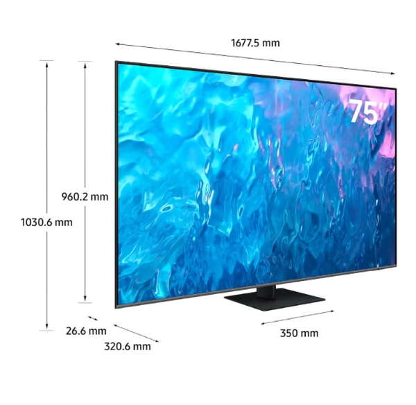 Samsung 75 Inch QLED 4K Smart TV 2023 - International Version QA75Q70CA Titan Grey